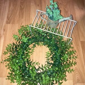 Greenery Wreath with Watering Can Accent